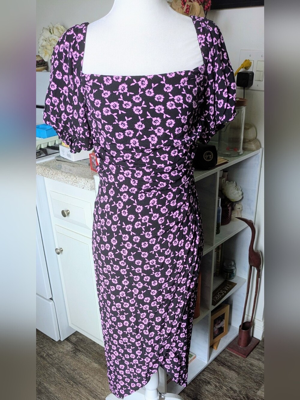 ASTR the Label romantic floral midi dress with a very flattering silhouette